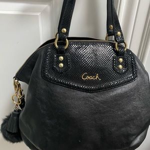 Coach black leather bag